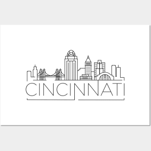 Cincinnati Minimal Skyline Posters and Art